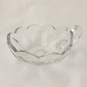 Vintage Heisey Colonial Handled Clear Glass Nappy Bowl Dish